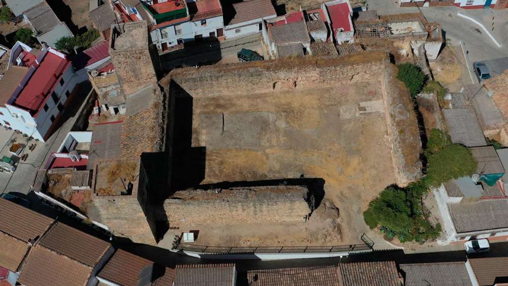Aerial view of the La Puebla de los Infantes Castle 